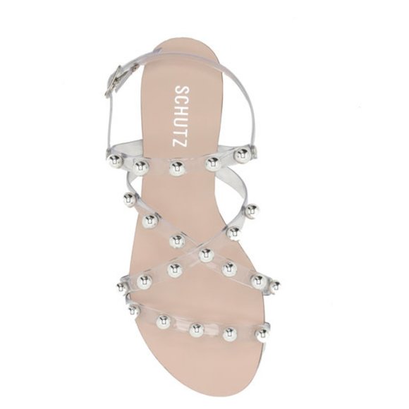 SCHUTZ Embellished Clear Strap Sandals - Picture 1 of 5